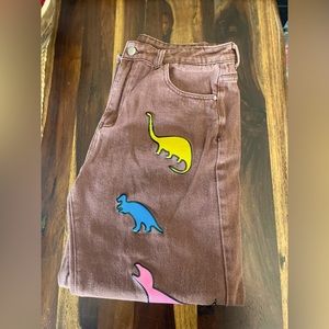 Large SHEIN Brown Dinosaur Jeans
